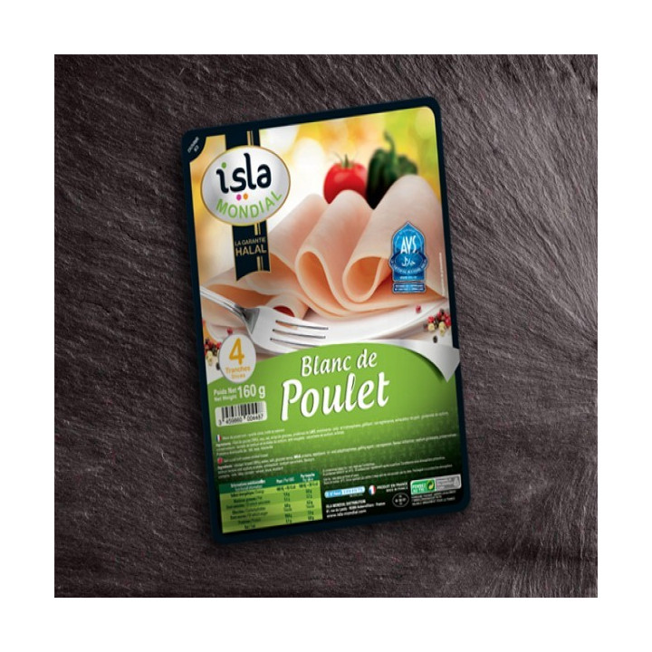Charcuterie - Blanc de poulet tranché 160g