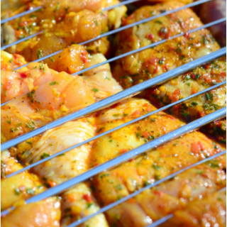 Brochettes de poulet thym/citron