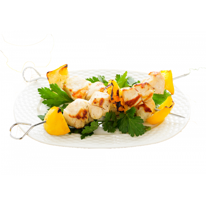 Brochettes de poulet thym/citron